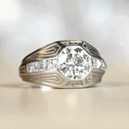Original Art Deco Bezel Set Platinum Mounting Engagement Ring Circa 1920 11694-Artistic-1000x1000