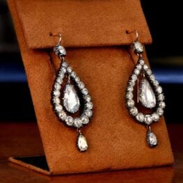 10609 Antique Diamond Earrings Artistic