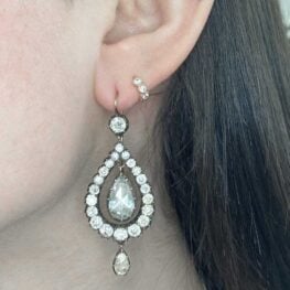 Pier Earrings set in a silver-on-gold mounting