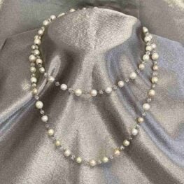 Natural Pearl and Briolette Diamond Necklace - Kingsbury Necklace 10730 artistic