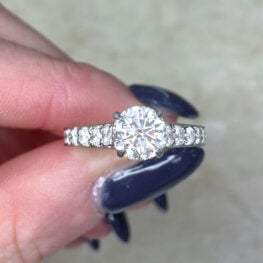 Prong Set Diamond Platinum Mounting Engagement Ring 11345-F5