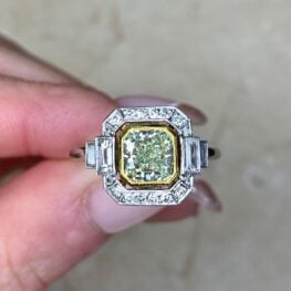 18k Yellow Gold Bezel Set Fancy Yellow Diamond Engagement Ring 11773 F5