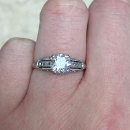Antique 1.07 carat Platinum Diamond Engagement Ring Circa 1930 12327 F2