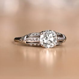 Antique Art Deco 1.07ct Diamond Platinum Engagement Ring Ring Rankwell Artistic