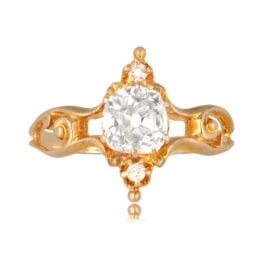 Victorian 1.23-carat yellow gold engagement ring 1880 TV 12529