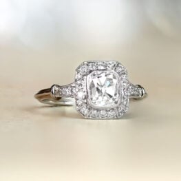 1.10ct Elongated Cushion Cut Diamond And Diamond Halo Engagement Ring 12632-Artistic.1000x1000