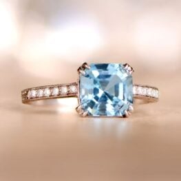 1.20ct Asscher Cut and Diamond Gemstone Ring 12837-Artistic WEB