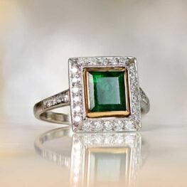 1.84ct Natural Emerald And Diamond Halo Gemstone Ring 13009-Artistic-1000x1000