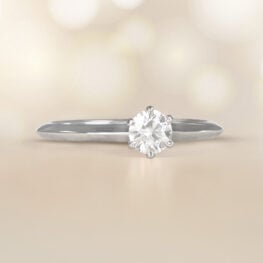 0.30 Carat Round Brilliant Cut Diamond Ring Tiffany Platinum Solitaire Ring 13058
