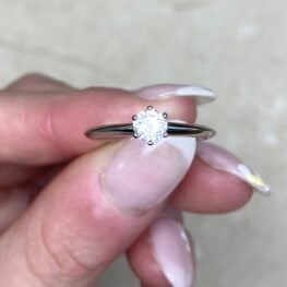 0.30ct Round Brilliant Cut Diamond Engagement Ring 13058 F5