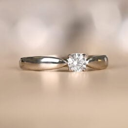0.22 carats Round Brilliant Cut Diamond Tiffany Engagement Platinum Ring 13068