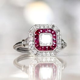 GIA-certified Asscher-cut diamond ring Artistic Picture 13089