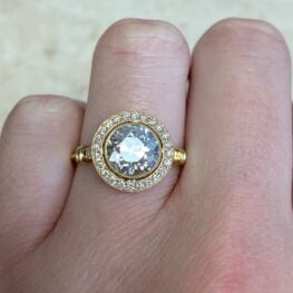 Old European Diamond Halo Engagement Ring 13160 F3