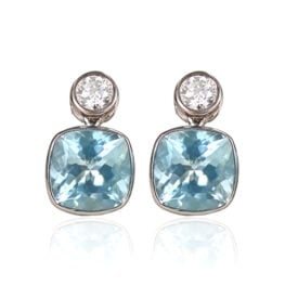 Aquamarine and Diamond Drop Earrings - Avondale Earrings
