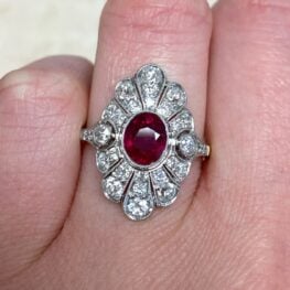Natural Ruby and Diamond Art Deco Inspired Ring 13283 F3