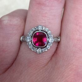 Four Diamond Bezel Set Engagement Ring 13284 F3