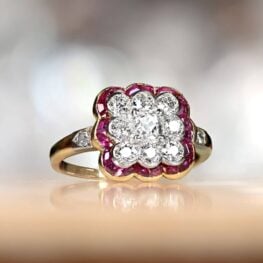 Floral Motif Diamond And Ruby Halo Edwardian Era Ring 13357-Artistic-1000x1000-1 (1)