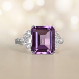 5.69 Carats Emerald Cut Gemstone Ring Vivant Ring 13405