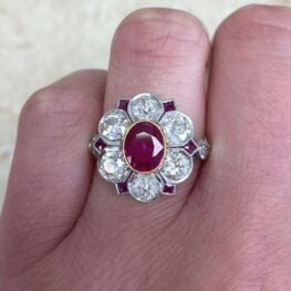 GIA Certified Oval Shaped 1.06 Burmese Ruby Center Stone Ring 13410 F2