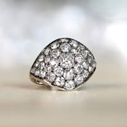 Victorian Era Diamond Clustered Platinum Ring Circa 1880 13480-artistic.1000-jpg