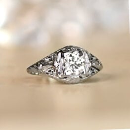 Vintage Diamond Engagement Ring 18k White Gold Circa 1950 13519-Aristic-1000x1000