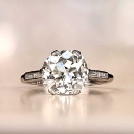 3.90ct Antique Diamond Platinum Engagement Ring - Boudry Ring