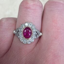 Half Bezel Set Diamond Floral Halo Engagement Ring 13560 F3
