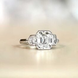 Half Bezel Three Stone Emerald Cut Diamond Engagement Ring 13508-Artistic-1200x1200