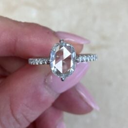 Prong Set Rose Cut Diamond Platinum Engagement Ring 13703 F5