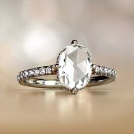 Rose-Cur Diamond Platinum Ring Norwell Ring Top View