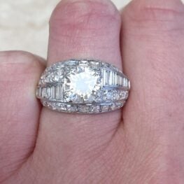 1.90ct Transitional Cut Diamond Platinum Engagement Ring Circa 1950 13730 F2