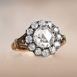 Rose Cut Diamond And Cluster Antique Style Ring 13758-artistic1000