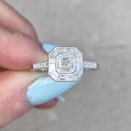 Diamond Accented Shoulders Platinum Engagement Ring 13788 F5