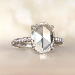 Oval Rose Cut Diamond Engagement Ring Artistic Photo 13870