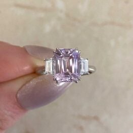 Kunzite Center and Diamond Accent Engagement Ring - Claverton Ring 13886-F5