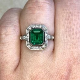 AGL Certified Emerald Cut Emerald Ring 13894 F2