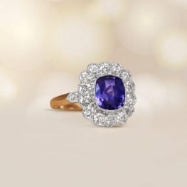 GIA-certified purple sapphire cluster ring weighing 2.85 carats Artistic Picture 13940