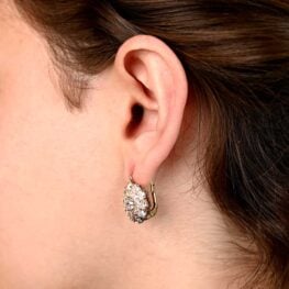 Victorian Diamond Cluster Earrings Circa 1880 14022-Worn-2-1000x1000