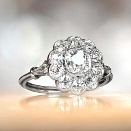 Antique Diamond Floral Motif Cluster Engagement Ring 14047-Artistic-1000x1000