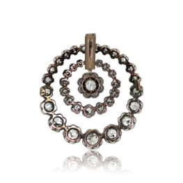 Antique Victorian Pendant 4.40 carats of Diamonds Edinboro Necklace Back View