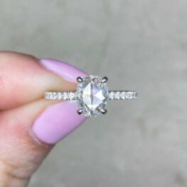 Rose Cut and Round Brilliant Cut Diamond Engagement Ring 14158 F5