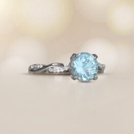 1.16 Carat Prong-Set Aquamarine Gemstone Ring Cutler Bay Ring 14174