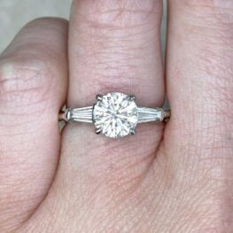 Prong Set 1.29ct G Color VS1 Clarity Signed Diamond Engagement Ring 14185-F2