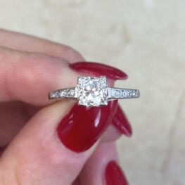0.75ct Old European Cut Diamond Art Deco Engagement Ring 14215-F5