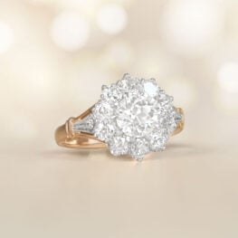 cluster engagement ring featuring GIA-ceritified 0.84 carat diamond ring Artistic Picture 14248