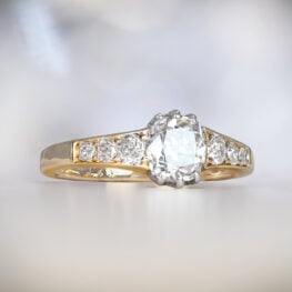 GIA-certified antique cushion cut diamond McKinney Ring Artistic Picture 14338