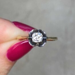 Silver Basket Mounting Diamond Engagement Ring 14351 F4