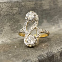 Antique Art Nouveau-era ring Diamond Swirl Ring Artistic Phone Picture 14434