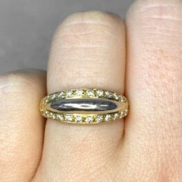 18k White and Yellow Gold Cartier Wedding Band 14504 F2