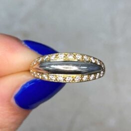 18k Yellow and White Gold Wedding Band 14504 F5